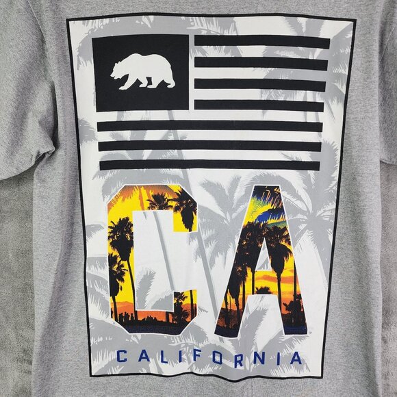 Men's Gray Pro Club Heavy Weight California Graphic Shirt Short Sleeve Size XL - Picture 3 of 10